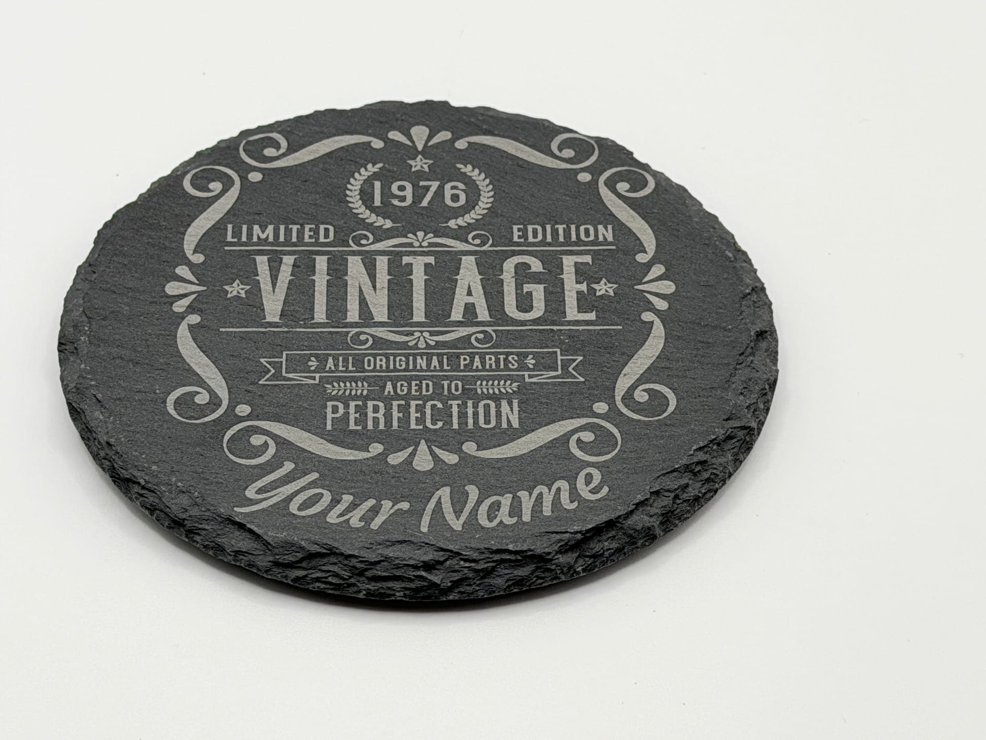 Personalised 50th Birthday Slate Coaster – Vintage 1976