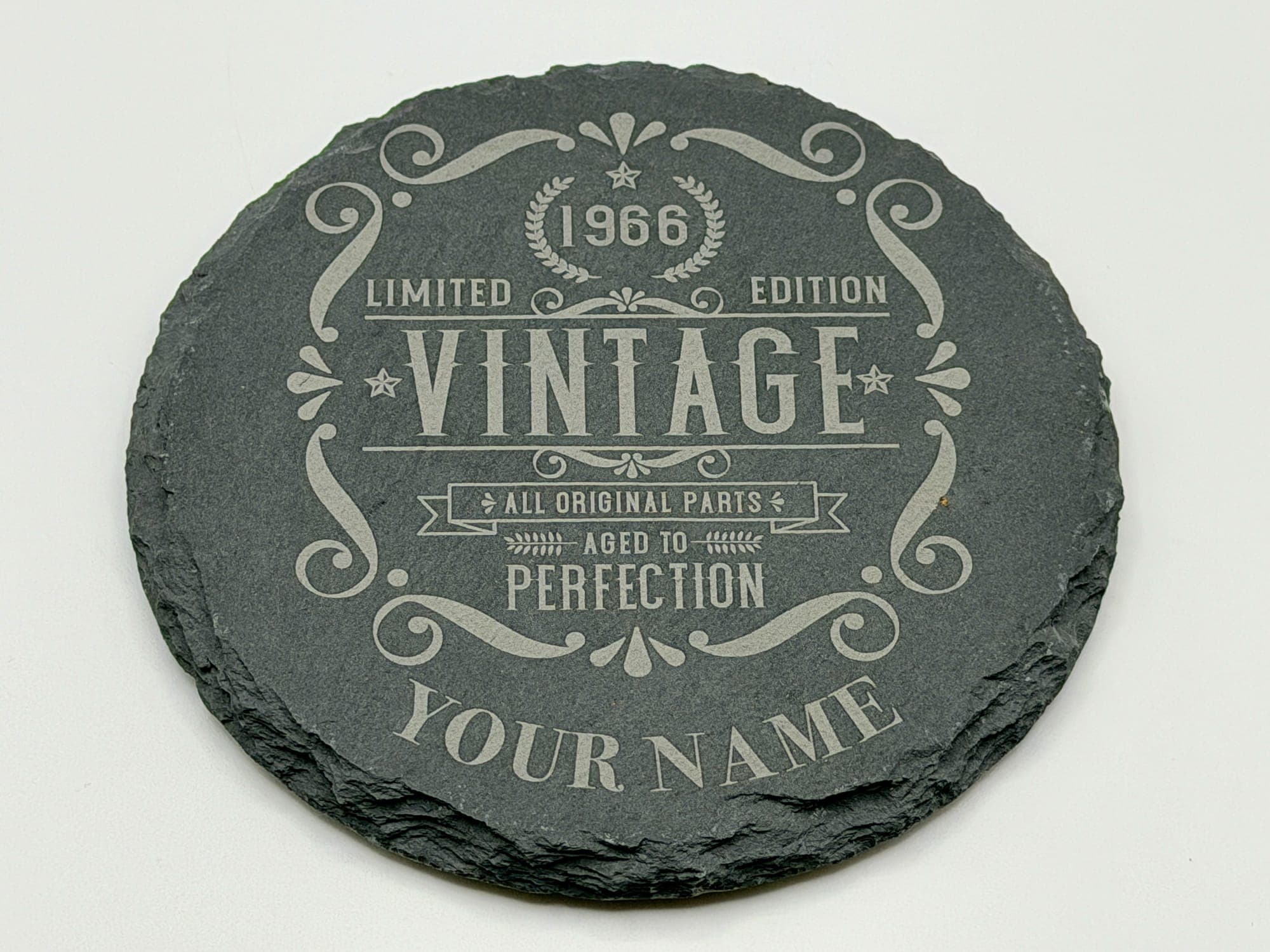Personalised 60th Birthday Slate Coaster – Vintage 1966