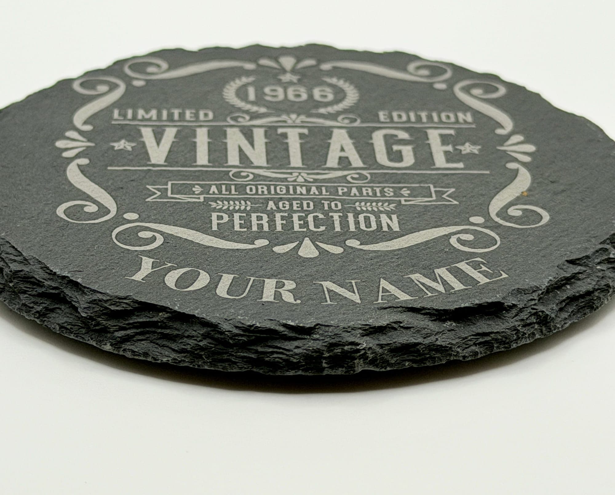 Personalised 60th Birthday Slate Coaster – Vintage 1966 — view 2