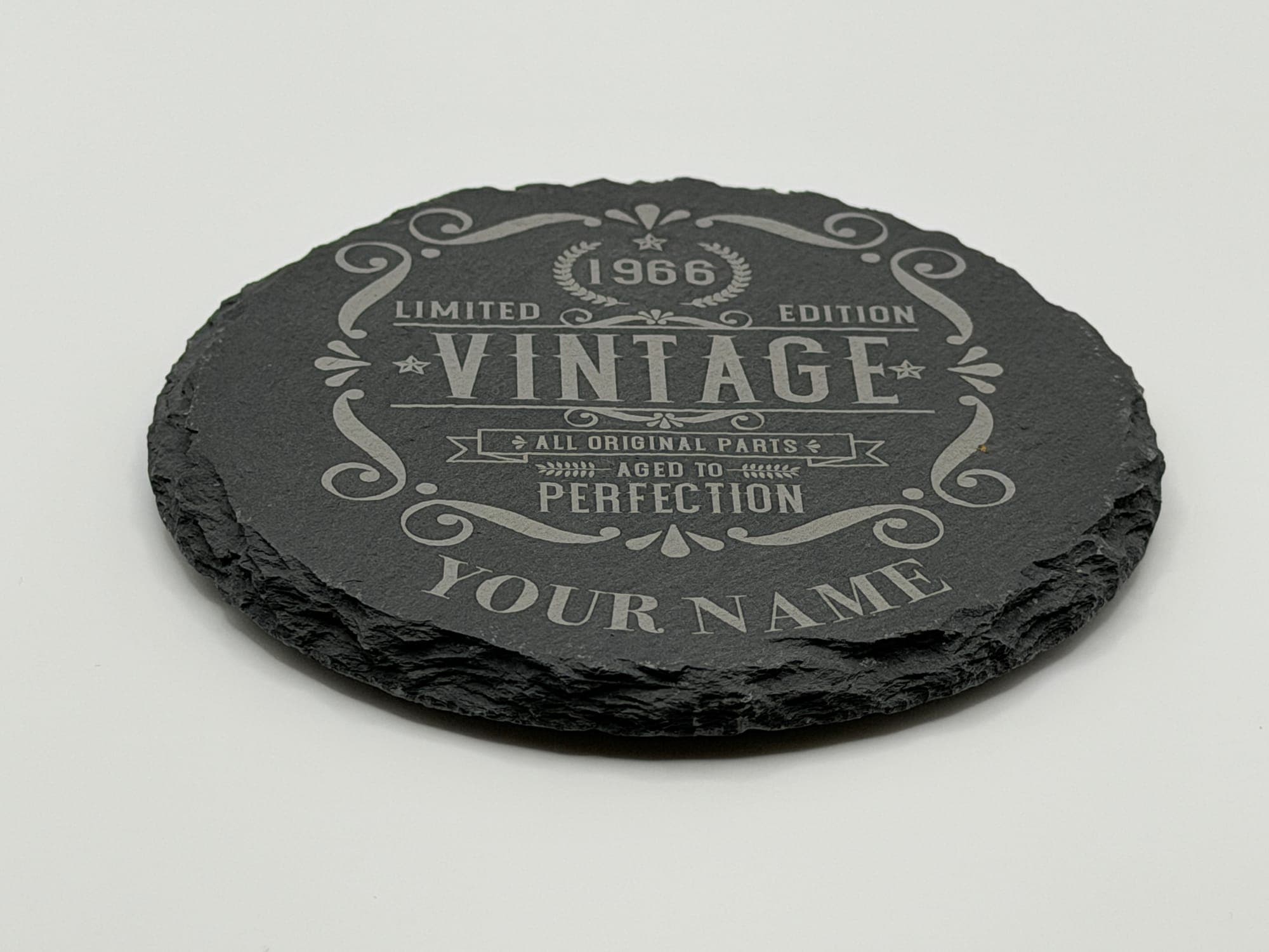 Personalised 60th Birthday Slate Coaster – Vintage 1966 — view 5