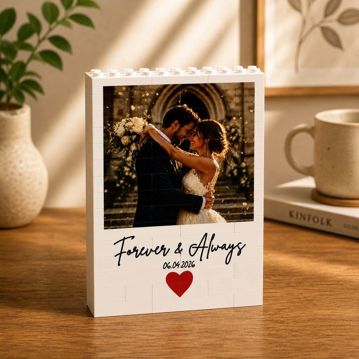 Personalised Photo Frame – Building Brick Photo Block — view 6